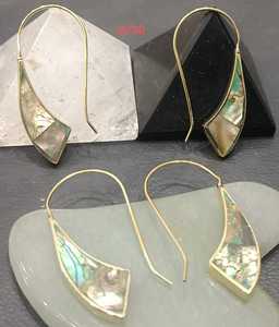 Geometric Gold Plated <b>Shell</b> Drop Earrings Bohemian Style Women's Jewelry G720 - Product Image 1