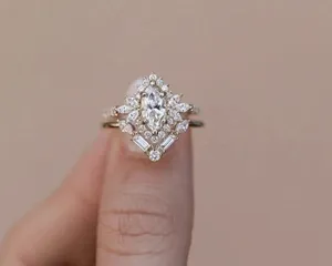 Luxury Moissanite Engagement <b>Ring</b> 925 Sterling Silver Wedding <b>Ring</b> for Women Elegant Diamond Style - Product Image 5