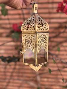High Quality <b>Moroccan</b> Brass Lantern With Glass Panel Antique Design Golden Finish Home <b>Decoration</b> Durable Candle Holder Lantern - Product Image 3