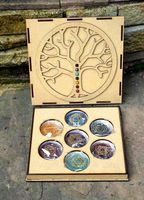 Lots de Pierres de Guérison 7 Chakras en Gros – Style Feng Shui de Luxe, Protection Énergétique Reiki, Vibes Positives, Sous-Verres en Agate Motif Bonbon