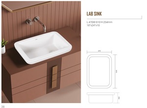 BEST SELL HOTSELLING Modern Square Lab Sink <b>Table</b> Top Drainer UPC Certified for Hotel Washroom 470X610X254mm - Product Image 2