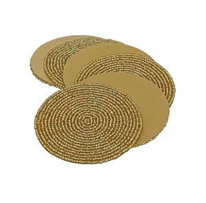 Sous-verre brodé à la main avec perles, épaisseur 5 mm, style bohème, couleur personnalisée, très résistant, décoration de table pour la maison - Product Image 4