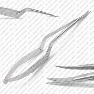 Ensemble de micro-ciseaux Yasargil, 2 pièces, 7,5 pouces, ciseaux microchirurgicaux droits et courbés, instrument chirurgical en acier inoxydable - Product Image 5