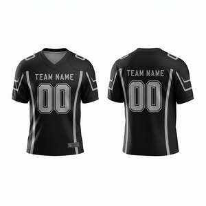 Maillot d'entraînement de football américain personnalisé pour adultes, manches courtes, respirant, option grande taille, 100 % polyester, col en V - Product Image 6