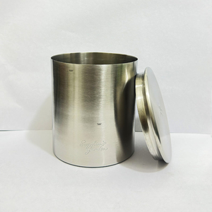 Pot à bougie en acier inoxydable brossé, avec couvercle hermétique, logo personnalisé, design minimaliste, rond, pour bougies DIY à la cire de soja - Product Image 6