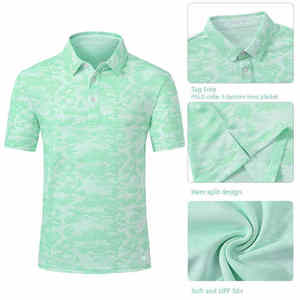 Chemise de golf pour homme à séchage rapide, personnalisable avec logo, 100 % coton tricoté, manches courtes, couleur unie, respirante, vente en gros - Product Image 3