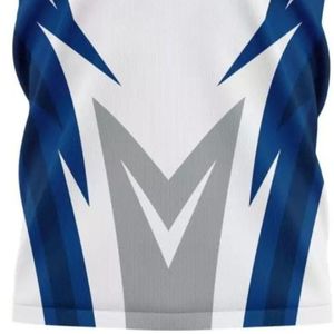 Ensemble de maillots de football bleu roi et blanc, uniforme de football personnalisé, vêtements de sport respirants pour équipe, maillot en polyester performant, OEM - Product Image 6