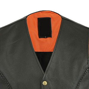 Chaleco de Motocicleta de Cuero Genuino para Hombre, con Correa Lateral Ajustable, Cierre de Cremallera, Ropa Exterior Cortavientos para Conducir en Invierno - Product Image 4