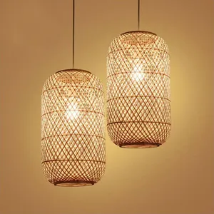 Modern Bamboo Pendant <b>Light</b> with Lightweight Woven Structure for Residential and Commercial Ceiling Lighting - Product Image 1