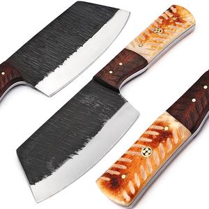 Cuchillo de Cocina Profesional de Acero al Carbono, Cuchilla Afilada, Cuchillo Serbio, en Oferta, con Funda de Cuero, Ecológico - Product Image 1