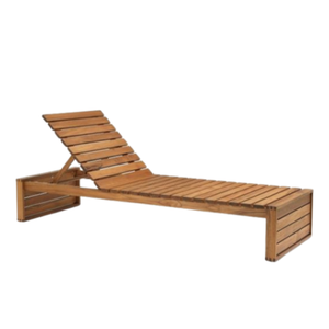 Silla de exterior de madera resistente y duradera para una persona, con un acabado en color marrón claro. - Product Image 3