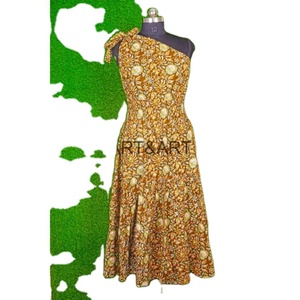 Women's Sweet One-Shoulder High Waist A-Line Cotton Midi Dress Casual Summer Breathable Stylish - Product Image 1