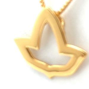 Collar de Oro Vermeil de 14K con Colgante de Hiedra Abierta Mediana, Elegante Cadena Dorada, Joyería de Lujo y Moda - Product Image 2