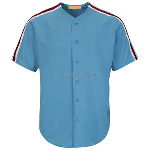 เสื้อเบสบอลคอวีผู้ชายสไตล์เมือง ผลิตตามสั่ง ขายส่ง OEM ระบายอากาศ แห้งเร็ว ซับเหงื่อ ไซส์ใหญ่ พิมพ์ลาย - Product Image 4