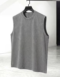 Customized Brand Men's Yellow Sleeveless Tank Top O-Neck Solid Color Casual Breathable Quick Dry Knitted Cotton Summer Sports - Product Image 3