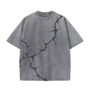 Men's Y2K Streetwear Short Sleeve <b>T</b>-<b>Shirts</b> 100% Cotton Solid Front Logo Silk Screen Printed O-Neck Knitted Eco-Friendly - Product Image 3