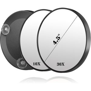 Set di Specchi Ingrandenti per Trucco 10X 30X, Specchio da Viaggio Portatile 30X da 4,5 Pollici, Specchio da Parete con 3 Ventose - Product Image 1