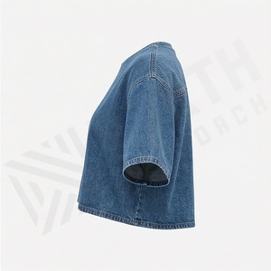 Camiseta Corta de Manga Larga para Mujer, Personalizada, 100% Algodón, Estilo Urbano, Informal, Premium, a la Moda - Product Image 3
