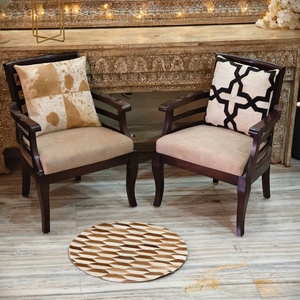 Faux Fur Decorative Pillow Cover <b>Square</b> Brown White Spots Luxury Fashionable Accent Cushion - Product Image 3