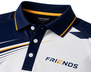 Polo à manches courtes pour homme, imprimé géométrique sportif, séchage rapide, tricoté, 100% coton, blanc, bleu marine, jaune - Product Image 5