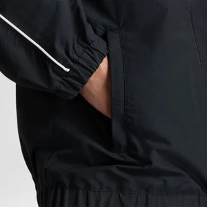 Chándal negro para hombre, con cierre de cremallera de longitud completa, cuello alto, corte holgado, estilo urbano, poliéster transpirable, ropa de otoño - Product Image 4