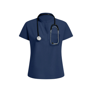 Ensemble de tenue médicale pour femmes, haut à manches courtes, pantalon droit, polyester/coton, vêtements de travail pour les soignants dans les hôpitaux et les cliniques - Product Image 4