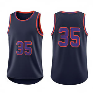 Maillot de basket-ball imprimé numériquement, vêtements de sport à séchage rapide, maillot de basket-ball personnalisé sans manches, uniforme d'entraînement pour jeunes et adultes - Product Image 1