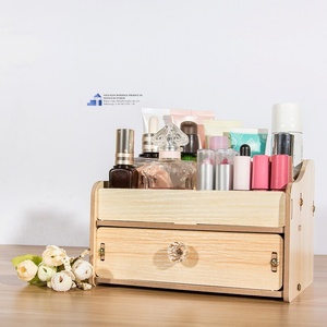Boîte de rangement en bois pour cosmétiques, rectangle, en pin, avec tiroir et poignée métallique, pour bijoux, montres, lunettes, fabriquée au Vietnam - Product Image 5