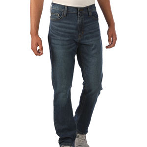 Pantalones Vaqueros de Mezclilla de Algodón para Hombre, Lavado Oscuro, Corte Recto, Peso Medio, Casuales - Product Image 3