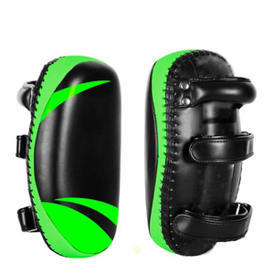 Black and Green PU Thai Pads for Boxing Martial Arts Training Durable Shock Absorbing Protective Gear Unisex - Product Image 6