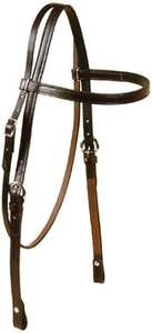 Têtière de qualité pour cheval de style western en cuir indien 100% pur avec gravures à la main et boucles en laiton - Product Image 2