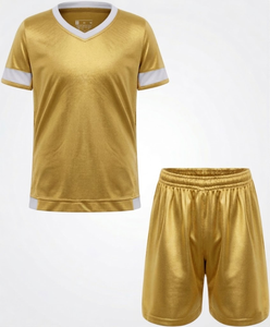 Venta Directa de Fábrica, Camisetas de Fútbol Retro, Uniformes de Fútbol Vintage, Conjuntos de Camisetas de Fútbol Personalizadas, Corte Automatizado, Traje Color Dorado - Product Image 1