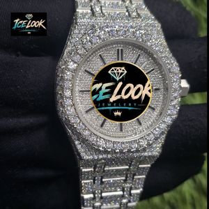 Reloj de Lujo ICE LOOK de Acero Inoxidable, 41 mm, Analógico, Cuarzo, Cristal de Zafiro, 20 mm, 10 mm, para Hombre y Mujer, Joyería de Moda, Bisel con Diamantes - Product Image 1