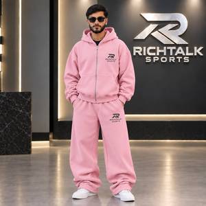Men's <b>Oversize</b> Zipper Tracksuit Set Hooded Casual <b>Joggers</b> With Side Pockets Autumn Wear 100% Cotton - Product Image 6