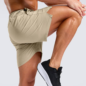 กางเกงวิ่งขาสั้นผ้าสัมผัสนุ่มสำหรับผู้ชาย แห้งเร็ว ลายเรียบ สำหรับปั่นจักรยาน เดินป่า วิ่งออกกำลังกายกลางแจ้ง - Product Image 3