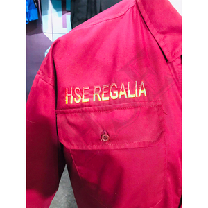 Chemise rouge personnalisée Shriners – Insigne maçonnique brodé « I Am Our Mystic Temple 2002 » - Product Image 4