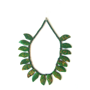 Collar de Resina con Hojas Verdes, Estilo Bohemia, Cadena con Cuentas, Joyería de Moda para Mujer, Diseño con Patrón de Planta, Precio al por Mayor - Product Image 1