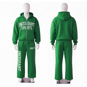 Conjunto Deportivo de Felpa con Logotipo Personalizado a Precio de Fábrica, Sudadera con Capucha y Pantalones Deportivos de 500 GSM, Ropa Deportiva Informal Holgada - Product Image 1