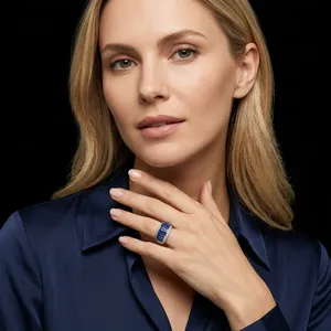 White Gold Lab Grown Princess Cut Diamond <b>Dome</b> <b>Ring</b> Luxury Engagement Wedding Statement Band Women's Heavy Weight Cocktail - Product Image 1