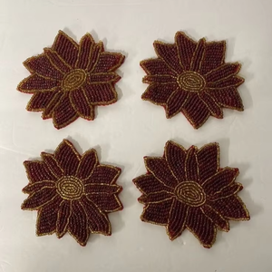 Posavasos Bordados con Cuentas Personalizados para Regalos, Elegantes Posavasos de Cuentas para Mesa, para el Hogar y Cafeterías, con Diseño Personalizado - Product Image 1