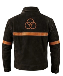Veste en cuir suédé Rick Grimes faite à la main – Manteau vintage marron foncé The Walking Dead |   Tenue en daim personnalisée avec col chemise classique - Product Image 2