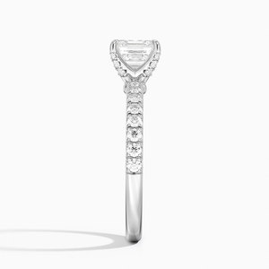 Bague SOJ 06 en argent 925 plaqué rhodium, sertie de diamants Amelie et de moissanite 2 carats couleur D VVS1 certifiée GRA, taille Asscher, pour mariage - Product Image 3