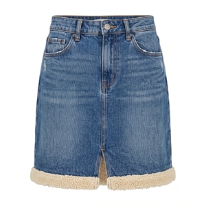 Jupe en jean doublée sherpa pour femme, chaude, décontractée et confortable, pour l'hiver, OEM ODM, vente en gros, usine, lavage personnalisé, faible MOQ - Product Image 4