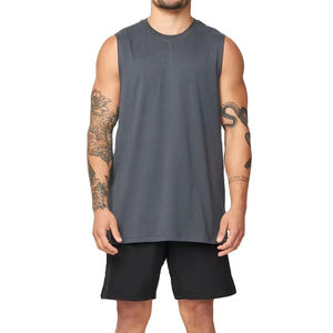 Camiseta sin Mangas para Hombre, Tejido de Algodón, Ecológica, Transpirable, de Secado Rápido, para Gimnasio, Entrenamiento, Fitness, Ropa Deportiva, Estilo Urbano - Product Image 4