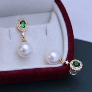 Wholesale Supply of 10-11mm Freshwater White Round Strong Light Fine <b>Dangle</b> <b>Pearl</b> <b>Earrings</b> for Women S925 Silver - Product Image 1