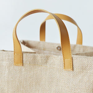 Stylish Jute Tote Bag Two Open Handle Design Foldable Lightweight Reusable Carry Bag for Grocery Shopping Office Essentials - Product Image 5