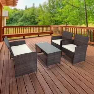 Juego de Muebles de Jardín de Mimbre Sintético para Exteriores, Moderno y de Primera Calidad, 4 Piezas, Resistente a los Rayos UV, Lavable, para Todo Tipo de Clima, con 1.5 Años de Garantía - Product Image 3