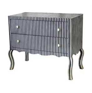 Luxury Wooden Modern Bone Inlay Optical Design Coffee <b>Table</b> Customizable Color - Product Image 1