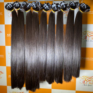 Top Sale <b>Weave</b> Beauty 100% Raw Human Hair Extensions Double Drawn <b>Machine</b> Weft Straight Wave Style Bundle Wholesale - Product Image 6