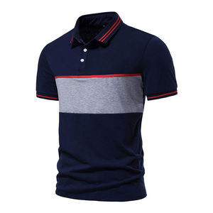Polo d'été pour homme de qualité supérieure, à manches courtes, décontracté, pour le travail, avec broderie vintage et motif uni - Product Image 3